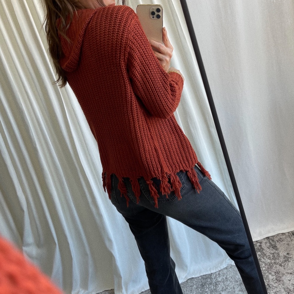 JACKET knitted crochet jacket — In Rust - Picture 3 of 8